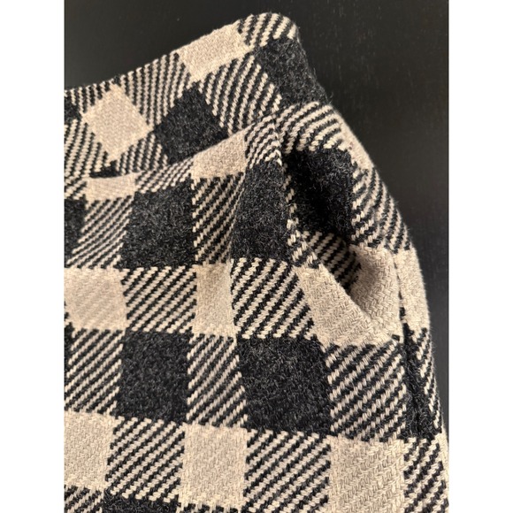 Talbots Plaid Italian Wool-Blend Skirt Women Size 18W Black/Cream Lined Side-Zip - Picture 7 of 12